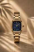 IEKE Royal Blue Cushion Watch – Gold Luxury Series