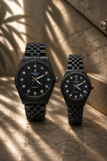 CRYSTAL TIME Obsidian Elite Pair – Luxury Fluted Couple's Edition